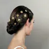 QT-0027-A U-Pin Bridal Hair Spin Network Red Star Popular Pearl Hair Spin Gold Pearl Hair Spin