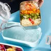 Dinnerware Sets Portable Lunch Box Fresh Keep Storage Container Bento Microwave Oven Boxes Outdoor Supplies Pink Single Layer