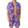 Herrspårar Hippie Tie Dye Men Set Blue Modern Art Casual Shirt Set Hawaiian Beachwear Shorts Graphic Suit Two-Piece Clothing Plus