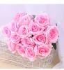 Flores decorativas Flores falsas de rosa branca artificial de seda
