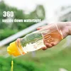 600 ml plastvattenflaska bärbar sportkopp med rep anti-drop utomhus vattenbehållare söt student par vatten kopp mugg gåva