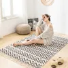 Tapis de luxe Grand rectangle Maison Boho style décor Coton lin Épaissir la géométrie tapis fait main Tatami porte sol MAT Tapis de salon 230511