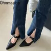 Kleid Schuhe Frühling Mary Jane Schuhe Pumps Frauen Low Heels Elegante Leder Spitz Schuhe Party Büro Dame Schuhe 230511