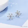 Серьги -грибы Moissanite Женщины снежинка серьга 925 серебряный серебро серебряный родия