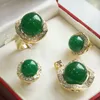 Bröllopsmycken set Fys004 Multi Color Choices White Green AAAA CZ South Sea Shell Pearl Ring Pendant Earring Set 230511