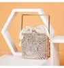 Shoulder Bags Shiny Star Diamonds Evening Women 2023 New Luxury Rhinestone Metal Cage Clutch Purse Female Chic Hollow Out 230426