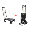 2-In-1 Foldable Small Cart 150kg Heavy Duty Wheel Trolley Foldable Trolley Barrow Outdoor Multi-Functional Luggage Handcart Hiking Equipment