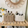 Storage Baskets Cotton Rope Woven Handmade Organizer for Home Decor Picnic Makeup Brush Desktop Sundries 230510