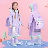 Rain Gear Imperméable pour enfants à large bord pour filles et élèves du primaire Imperméable complet pour grand enfant avec cartable 230511