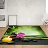 Carpets Green Kitchen Area Rugs Large Home Living Room Bedroom Bathroom Carpet Decoration Print Stone Bamboo Lotus Pray Floor Mat 230511