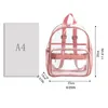 スクールバッグSバックパック透明な防水PVC女性ファッションカレッジの学生大型透明なバックパック230511