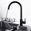 Kitchen Faucets Brushed Nickel/Black Brass Pull Out Mixer Faucet Button Switch Cold Water Sink Mixing Taps Torneira