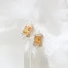 Boucles d'oreilles à tige Design Original brillant topaze de haute qualité petit exquis et luxueux bijoux de marque en argent pour femmes