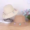 Wide Brim Hats Sweet Women Straw Hat Foldable Lady Fisherman Round UV Protection Summer Beach Sunscreen