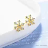 Серьги -грибы Moissanite Женщины снежинка серьга 925 серебряный серебро серебряный родия