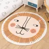 Tapis moelleux arc-en-ciel dessin animé rond tapis chambre Animal antidérapant chevet tapis tapis doux en peluche enfants tapis de jeu confortable 230511