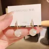 Stud Fashion Trend Crystal Zircon Bow Pendant Earrings For Women Party Girl Pearl Dangle Earrings Luxury Wedding Jewelry