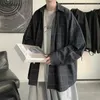 Mäns casual skjortor knapp upp män japansk mode vintage rutig trendig koreansk stil lös allmatch kemis tvättade kontor harajuku 230511