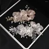 Hårklipp Handgjorda blommor Petal Accessorie Pearl Decoration Band för kvinnor Beauty Care Care Gift Wedding Jewelry