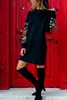 Casual Dresses Women Spring Autumn Dress 2023 Sexig runda krage Löst egenskaper hos gummi Långärmad Vestido de Mujer TX366