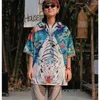 Women's Blouses Y2K Plant Big Tiger Full Print Vintage Shirts Hawaii Beach Blouse Fashion Hip Hop Oversized Mens Tops Summer Short Sleeve