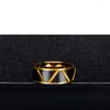 Cluster Rings Cross-Border Wish Supply Black Gold Charm Trendy Men's Ring Titanium Steel