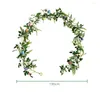 Fiori decorativi 1PC Uovo di Pasqua Artificiale Rattan Ghirlanda Ciondolo Foglia Ghirlande Piante Arti Fai da te Decorazioni per la casa Artigianato