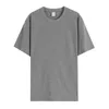 Mäns T-skjortor Spot kortärmad avslappnad kam Bomull Tunga fast färg Lösa män och kvinnor ser inte genom cylindervävning T-shirt