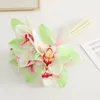 Decorative Flowers Beautiful Fine Workmanship Realistic Lightweight Six Branch Fake Butterfly Orchid Flower Scene Layout Artificial Bouquet