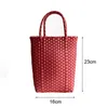 Evening Bags Hylhexyr Ins Plastic PP Hand Woven Beach Bag Vegetable Basket Straw Shopping Tote Carry Handbag 230510