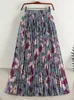 Юбки Tigena Floral Print Плессированная юбка для женщин весна лето винтажное шифоновое шифоновое шифан