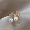 Stud nuovo lucido strass fiore orecchini a bottone per le donne zircone di lusso squisito orecchino a goccia d'acqua regalo di gioielli per feste di moda