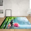 Carpets Green Kitchen Area Rugs Large Home Living Room Bedroom Bathroom Carpet Decoration Print Stone Bamboo Lotus Pray Floor Mat 230511