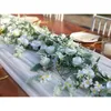 Dekorativa blommor kransar party Joy 17m Silk Rose Peony Garland Artificial Eucalyptus lämnar vinstockar Växter för bröllops båge Dörrballdekor 230510