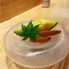 Assiettes Double Couche Bulle Verre Ware Dessert Restaurant Haut de Gamme Plats Froids Cuisine Japonaise Sashimi Art Vaisselle