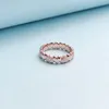 Matte Brilliance Herz-Band-Ring für Pandora 925 Sterling Silber Hochzeit Party Schmuck Designer-Ringe für Frauen Freundin Geschenk Roségold-Ring mit Original-Box-Set