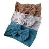 Hårtillbehör 3st Baby Bow pannband Set Cute Turban Bowknot Headwear Soft Elastic Band för Born Toddler Girls Boys Gift