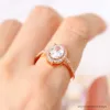 Anel de noivado de casamento Crystal Rings para mulheres cor de ouro rosa oval moissanite promessa casamento jóias de presente de noiva ohr078