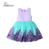 Mädchen Kleider 2023 Kinder Sommer Kleidung Blume Kinder Baby Bogen Festzug Party Prinzessin Formale Kleid Tutu Kleid Spitze Chiffon kostüm 6M-5T