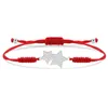 Charm-Armbänder, Zirkonia-Stein, glänzender CZ-Kristall, rote Schnur, zwei fünfzackige Sterne, Makramee-geflochtenes Armband für Damen, verstellbarer Schmuck