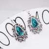 Dangle Earrings Diwenfu Turquoise Drop Brincos S925 Silver Bijoux Femme kolczyki