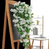 Fleurs décoratives 3 pieds de long fleur artificielle rotin fausse plante vigne décoration tenture murale roses décor à la maison accessoires couronne de mariage