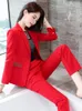 Women's Suits Autumn And Winter High Quality Pants Two-piece Suit Slim Ladies Jacket Fashion Trousers Business Wear Female