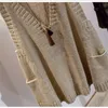 Kvinnors västar Pocket V-hals ärmlös khaki tröja väst stickad topp överdimensionerad kvinnor vinter höst söt kläder koreansk stil plus storlek gotisk 230511