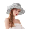 Chapeaux à large bord femmes chapeau d'été dames compressible soleil plage mariage fête course robe douche L5WideWideWide Oliv22