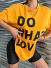 Camiseta para mujer Do What You Love Letter Style Camiseta estampada Moda Hip Hop Streetwear Algodón Oversize Manga corta ONeck Ropa suave 230510