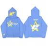 Men's Hoodies Zip Hoodie Women Star Letter Graphic Print Long Sleeve Sweatshirt Harajuku Oversized Top Y2K Goth Clothes Fashion Men Jacket