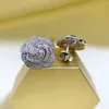 Stud Earrings Romantic Flower Diamond Earring Real 925 Sterling Silver Engagement Wedding For Women Promise Party Jewelry