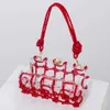 2023 New Arrival Shoulder Bags Diamond Clear Acrylic Box Evening Clutch Women New Boutique Woven Knotted Rope Rhinestone Purses And Handbags Wedding Party 230612bj