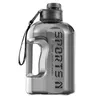 Bouteille d'eau de sport de 2,7 litres avec paille Grandes bouteilles de voyage portables pour l'entraînement Sport Fitness Cup avec échelle de temps sans BPA